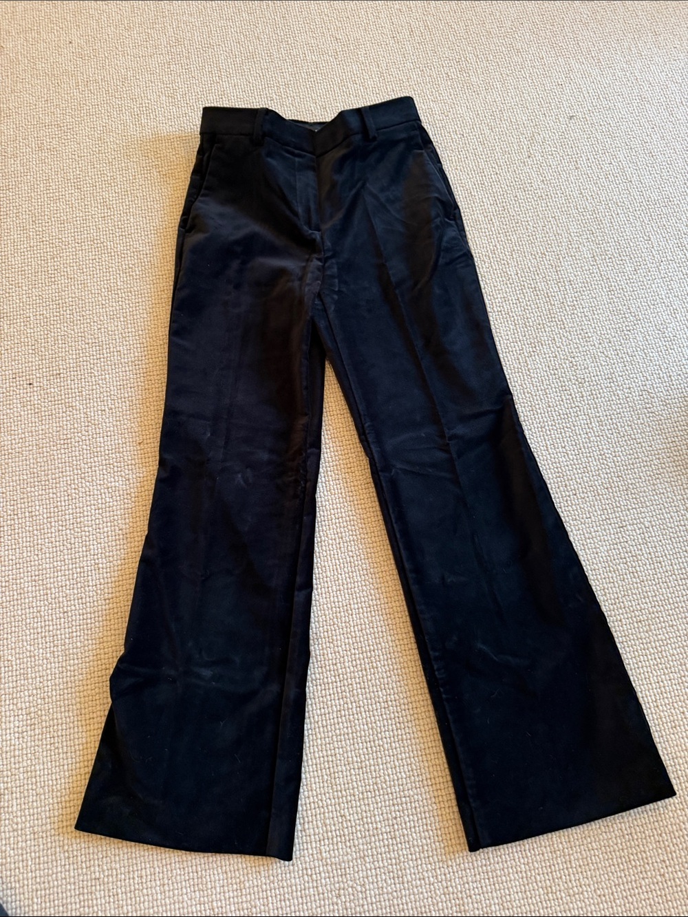 Ann Taylor Black Wide-Leg Velvet Pants